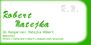 robert matejka business card