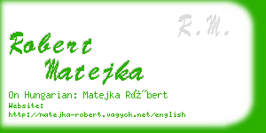 robert matejka business card